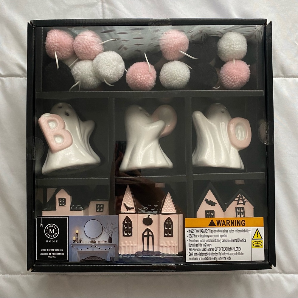 Martha Stewart 7 Piece Pink Halloween Decor